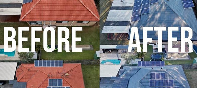 Full roof restoration before and after, Gold Coast